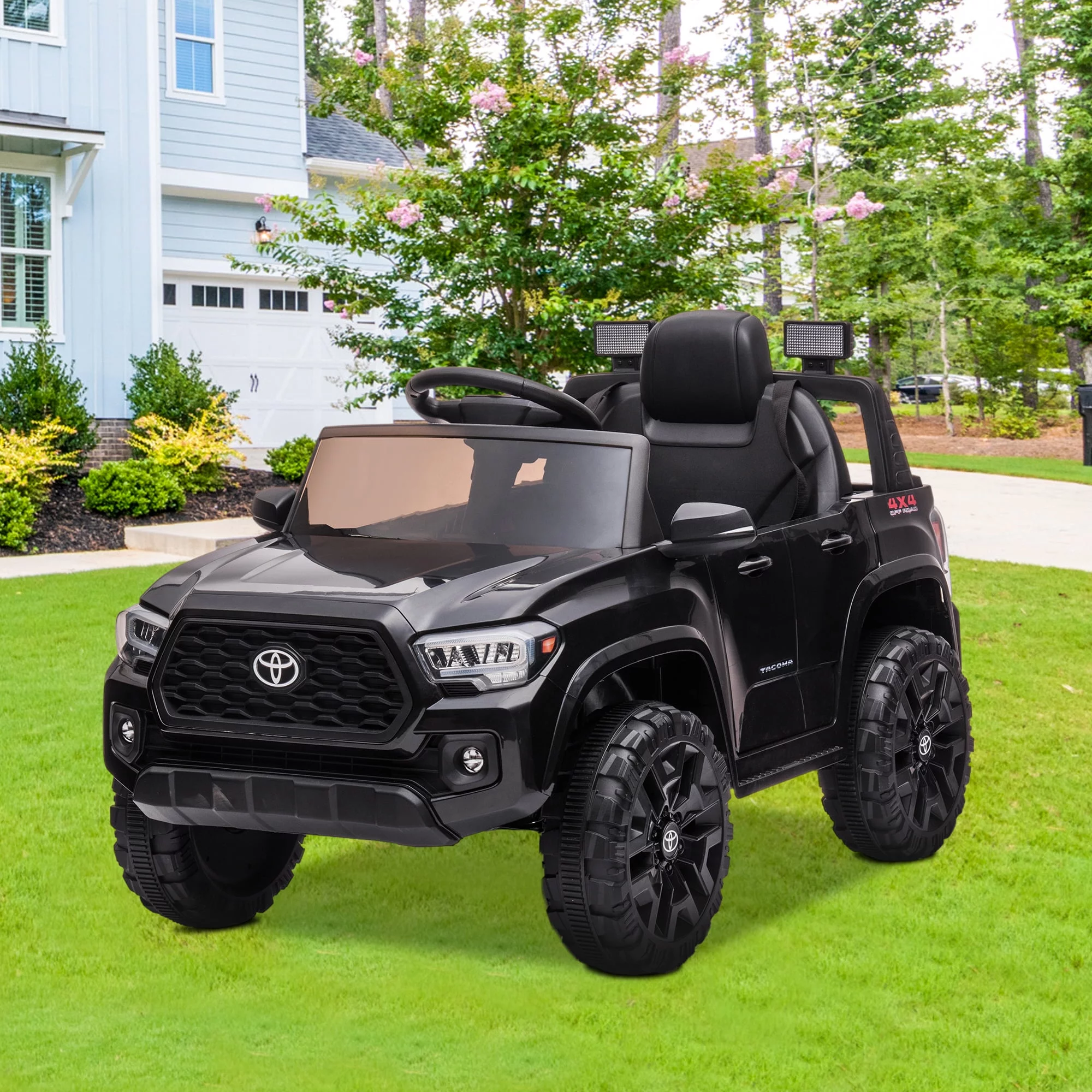 Licensed Toyota Tacoma Electric Ride on Vehicle for Kids, 12V Powered Ride on Car Toys with Remote Control, LED Lights, MP3 Player, Gray - Womvr