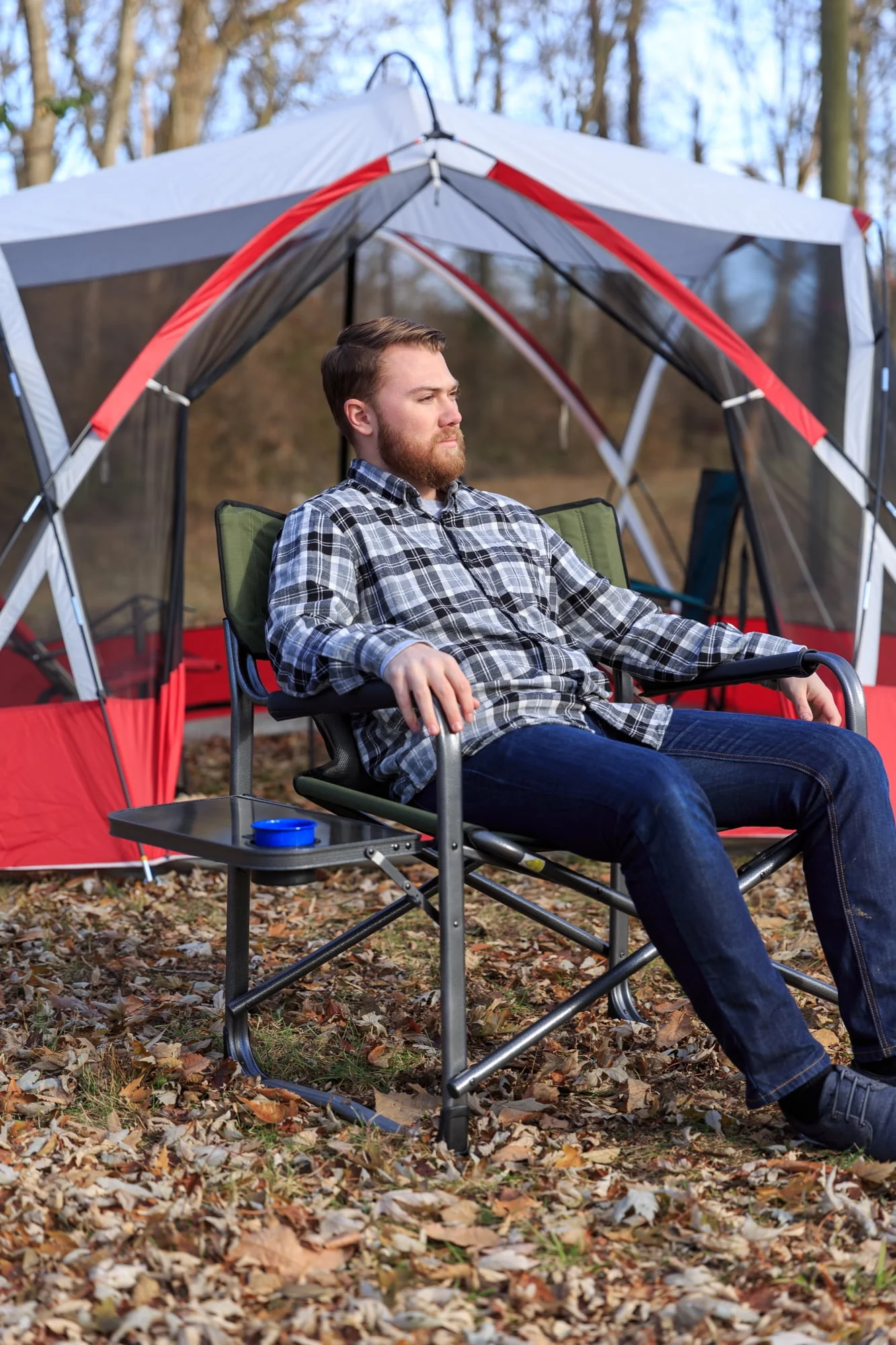 Ozark Trail Camping Director Chair XXL, Blue, Adult, 10lbs - Womvr