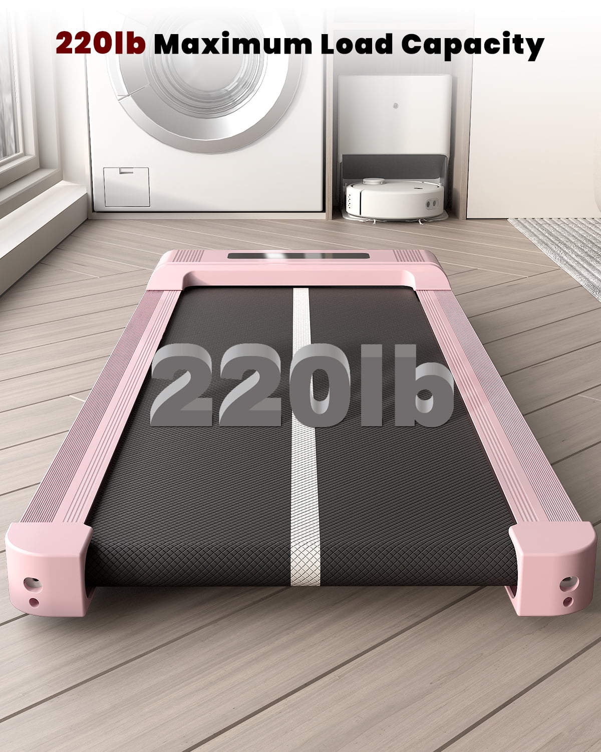 Home Fitness Code Foldable Treadmill with Bluetooth Speaker, 3HP Under Desk Treadmills for Home - Womvr