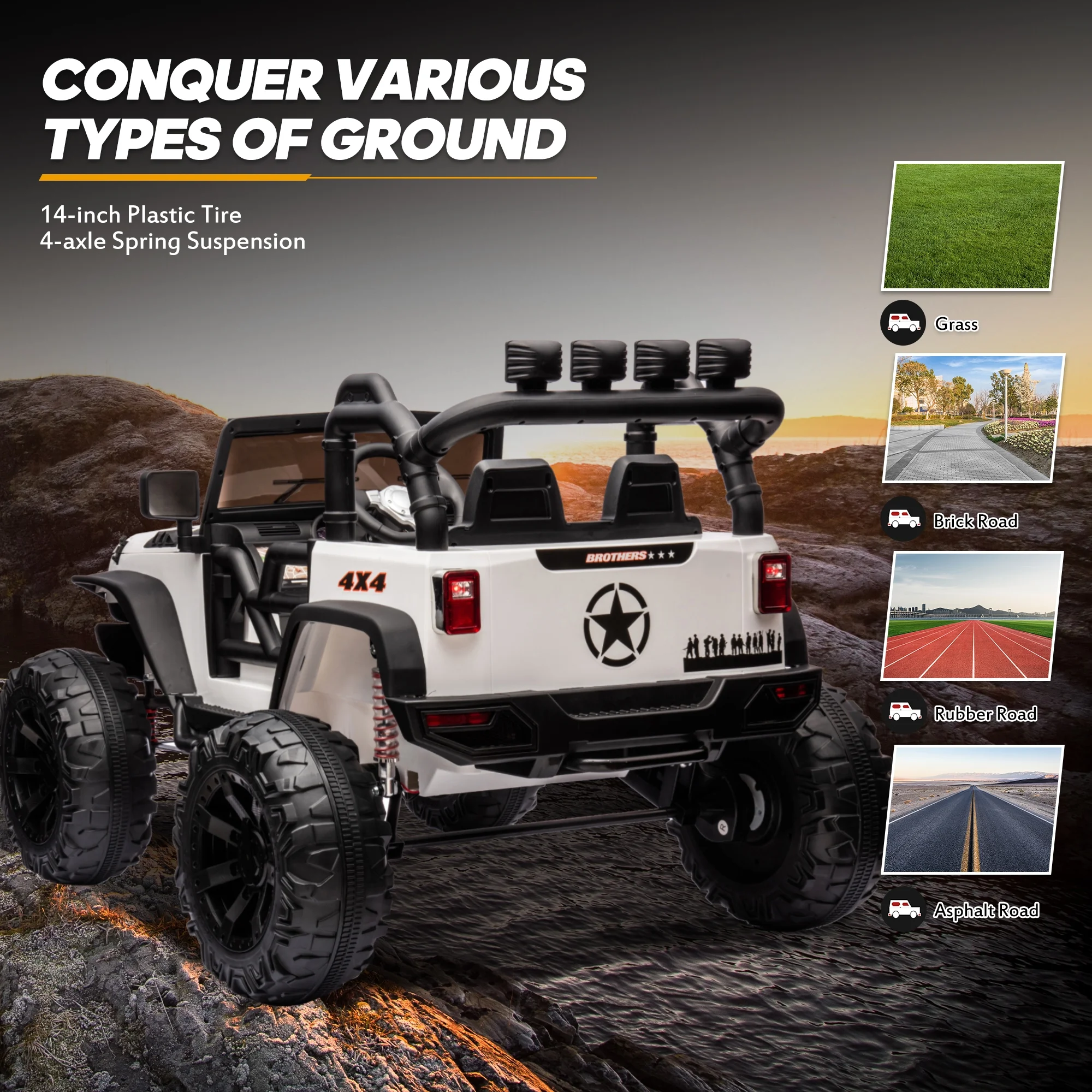 Outfunny 24V Kids Ride on Truck, 2-Seater Powered Ride on Toy Car with Remote - Womvr