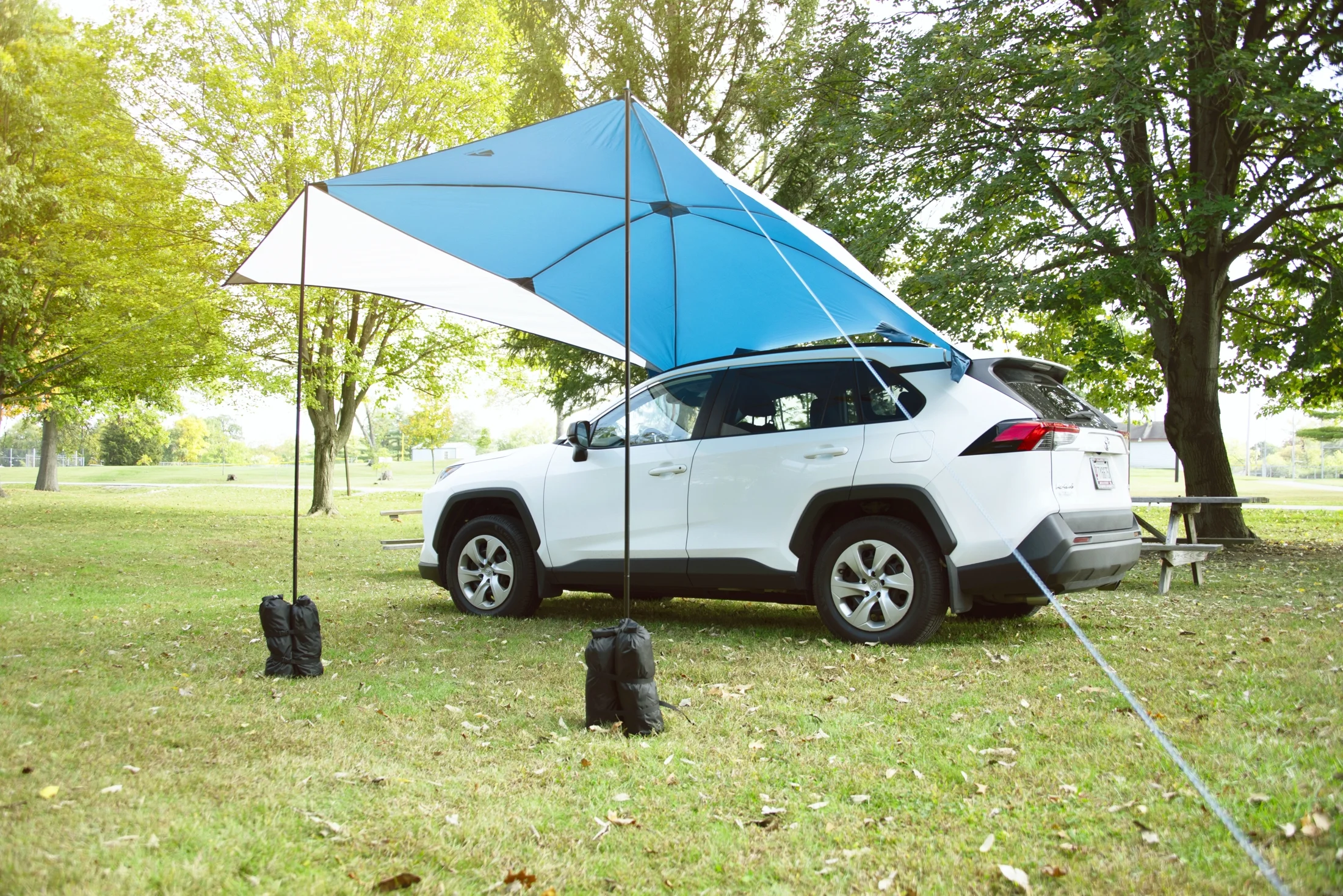 Ozark Trail Universal SUV Awning, Gray, 2 Steel Poles - Womvr