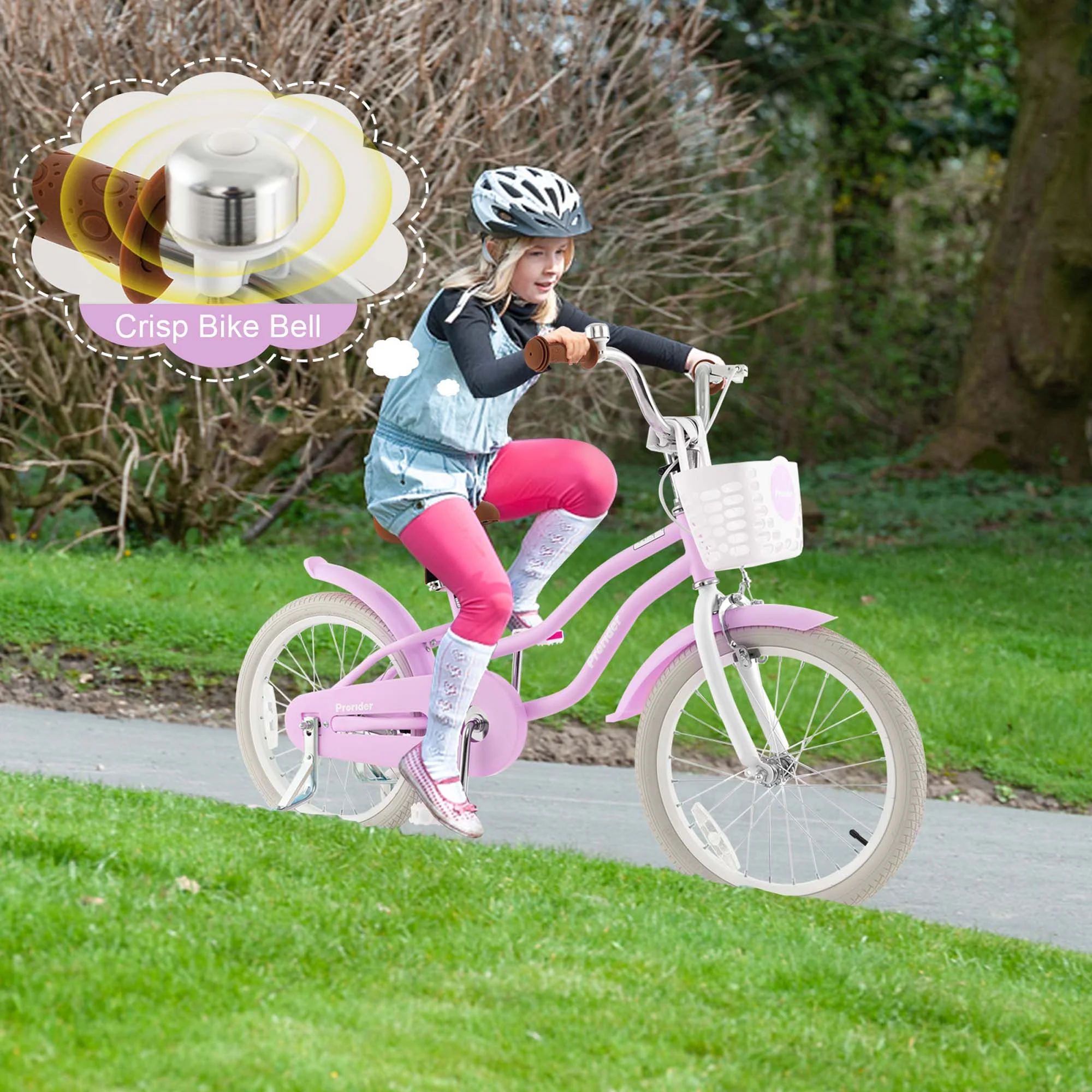 Costway 18'' Kids Bike Toddler Bicycle with Training Wheel Kickstand for 4-8 Years Old Pink - Womvr