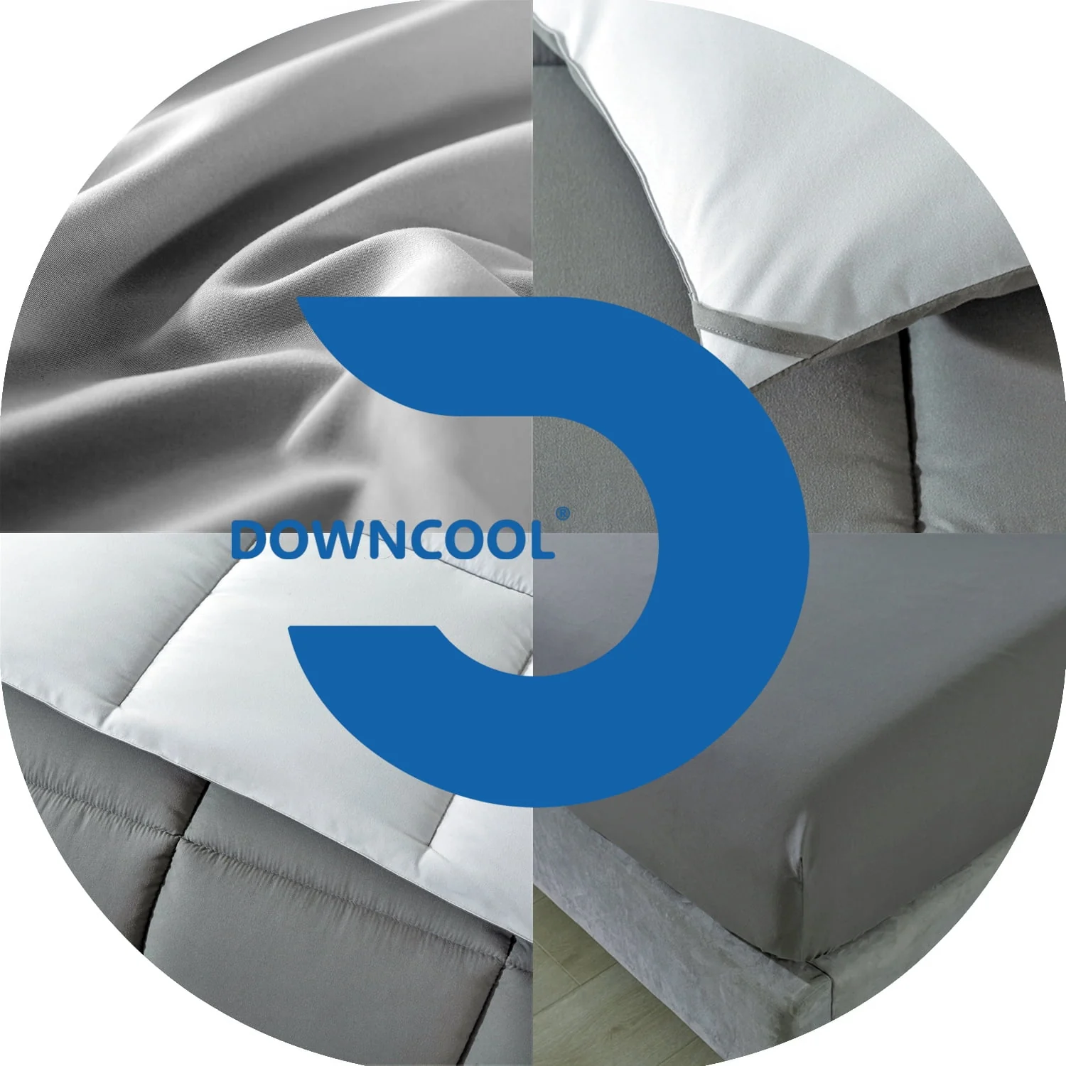 Downcool Queen Size Bed in a Bag 7 Piece Reversible Comforter Set | All-Season Bedding Sets, Adult, Unisex, White/Light Gray - Womvr