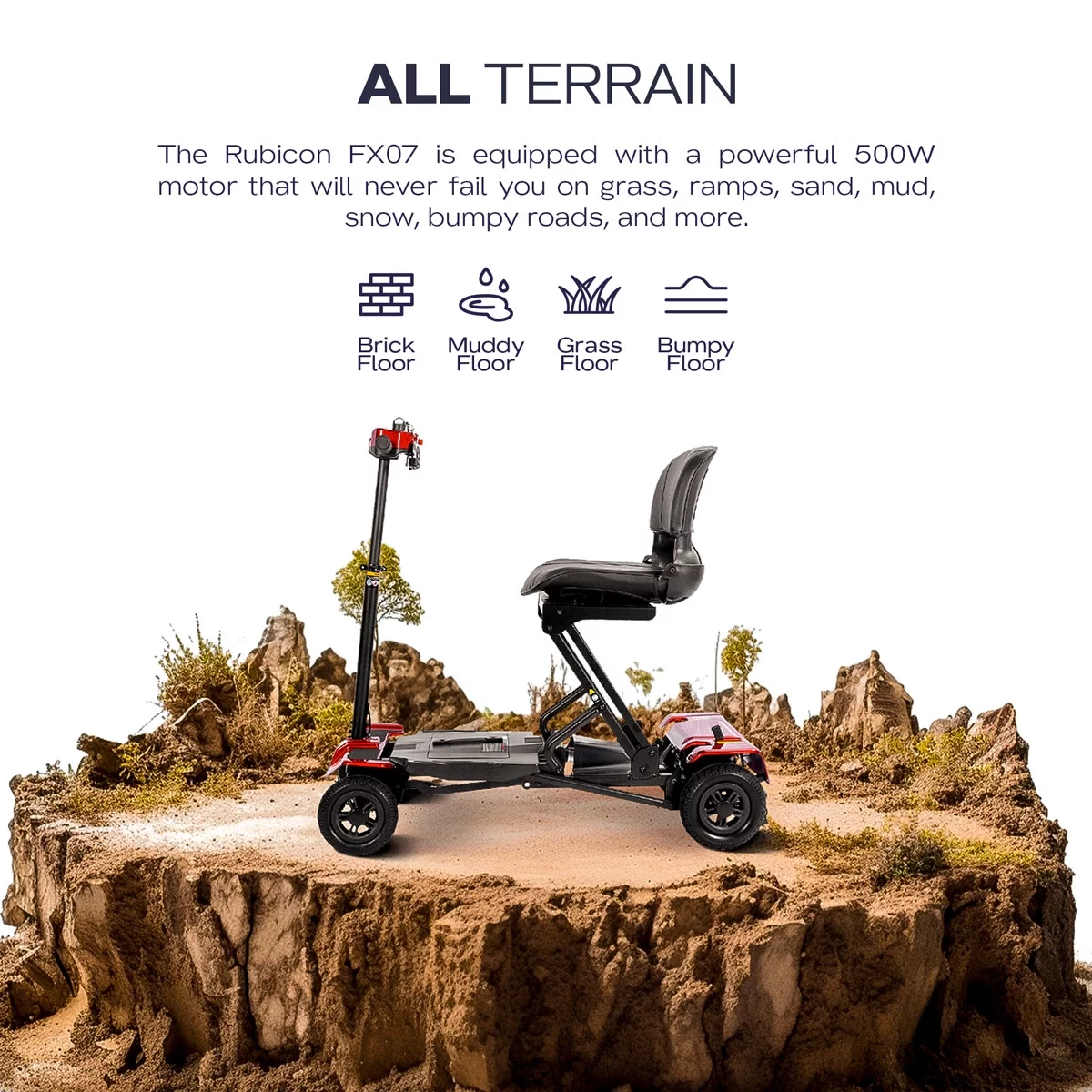 Klano KFX07 Automatic Foldable Mobility Scooter - Blue - Womvr