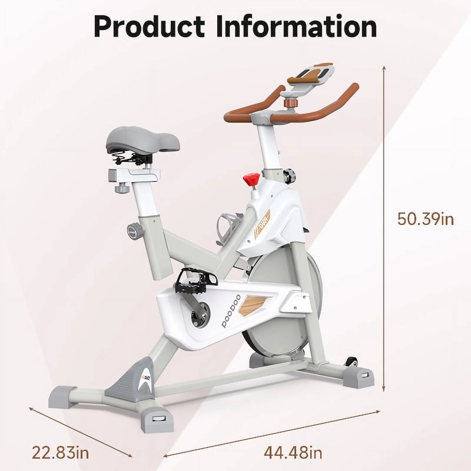 Pooboo Professional Bluetooth Magnetic Exercise Bikes Belt Driven Indoor Cycling Bike with Heavy-duty Flywheel - Womvr