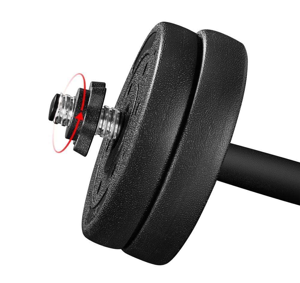 Easyfashion 44LB Adjustable Dumbbell Set, Black - Womvr