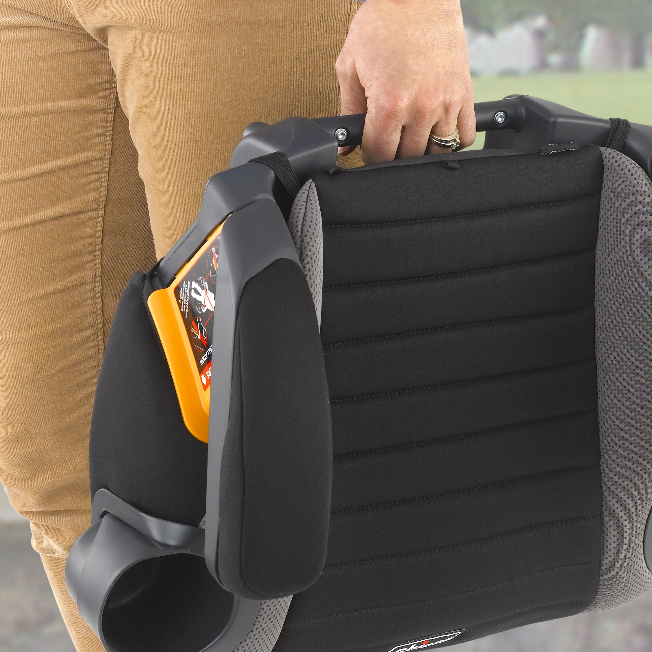 Chicco GoFit Backless Booster Car Seat - Shark (Black/Grey) - Womvr