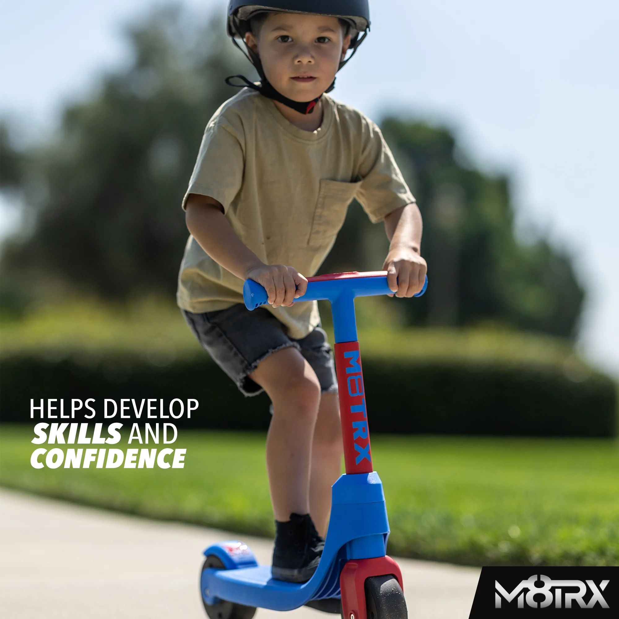 M8TRX Beginner Two Wheel Kick Scooter for Kids and Toddlers, Ages 2.5 +, Balance and First Scooter, Blue - Womvr