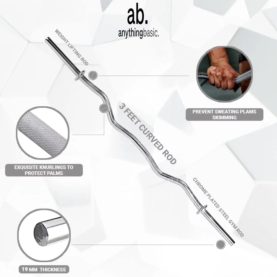 anythingbasic. PVC 10 Kg Home Gym Set with One 3 Ft Curl and One Pair Dumbbell Rods with Gym Accessories Gym Set - Womvr