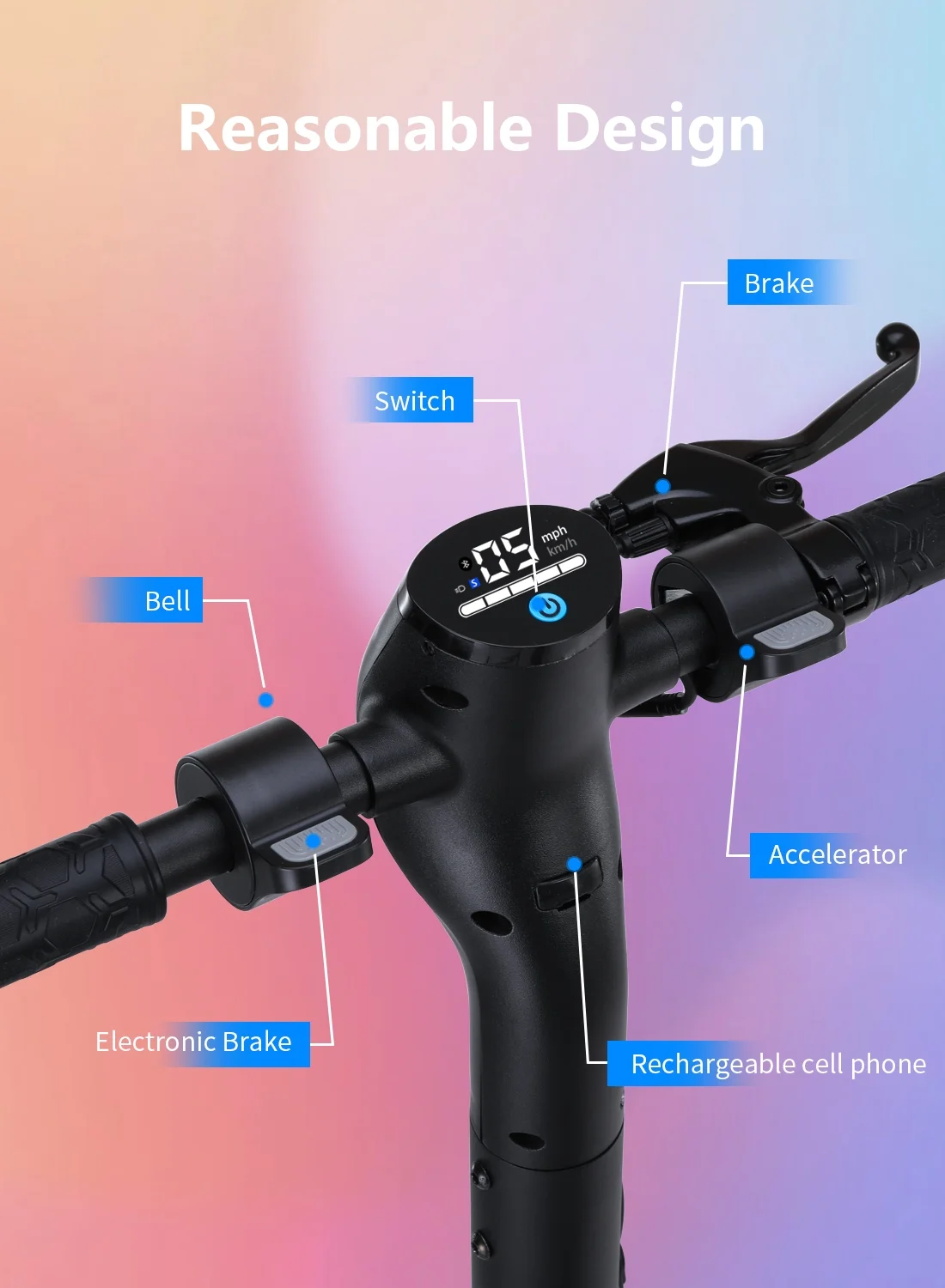 MICROGO M5 PRO Electric Scooter, 500W Motor 10.4 Ah Battery Long Range for Adults, 10