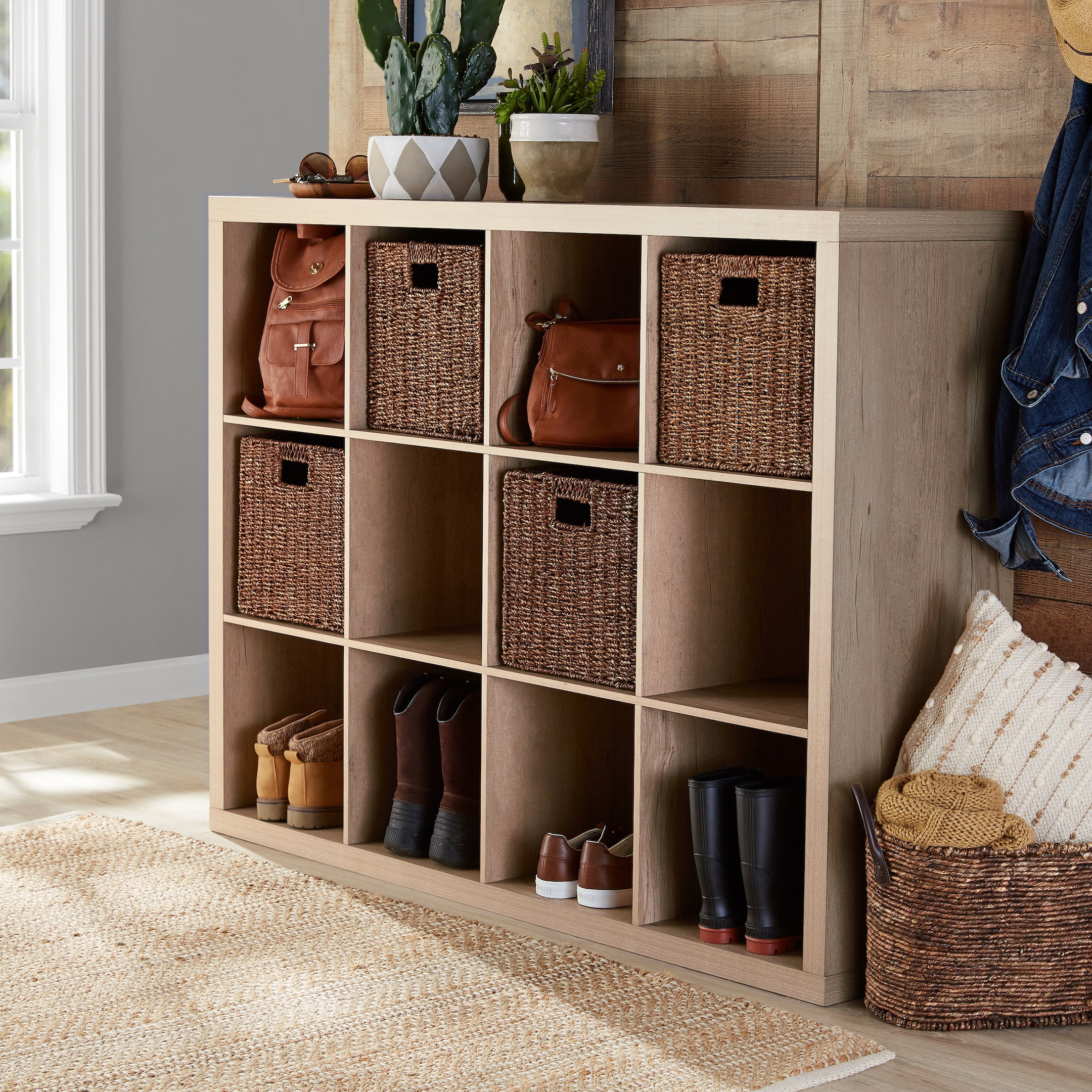 Better Homes & Gardens 12-Cube Storage Organizer, Natural - Womvr